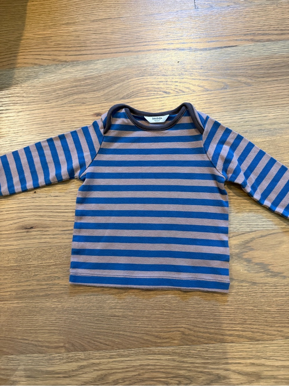 Baby Boden Striped Long-Sleeve Tee in Blue & Brown